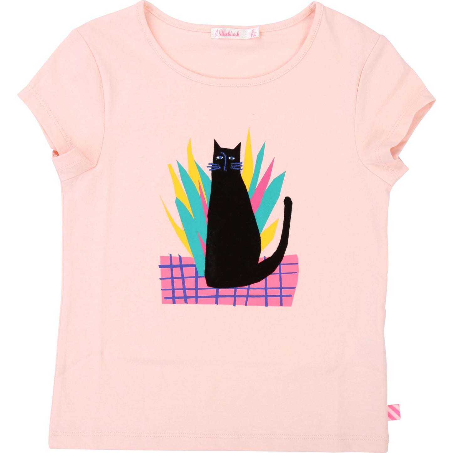 Girls Pink Printed Cotton T-shirt