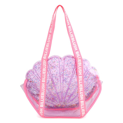 女童浅紫色闪光贝壳手提包