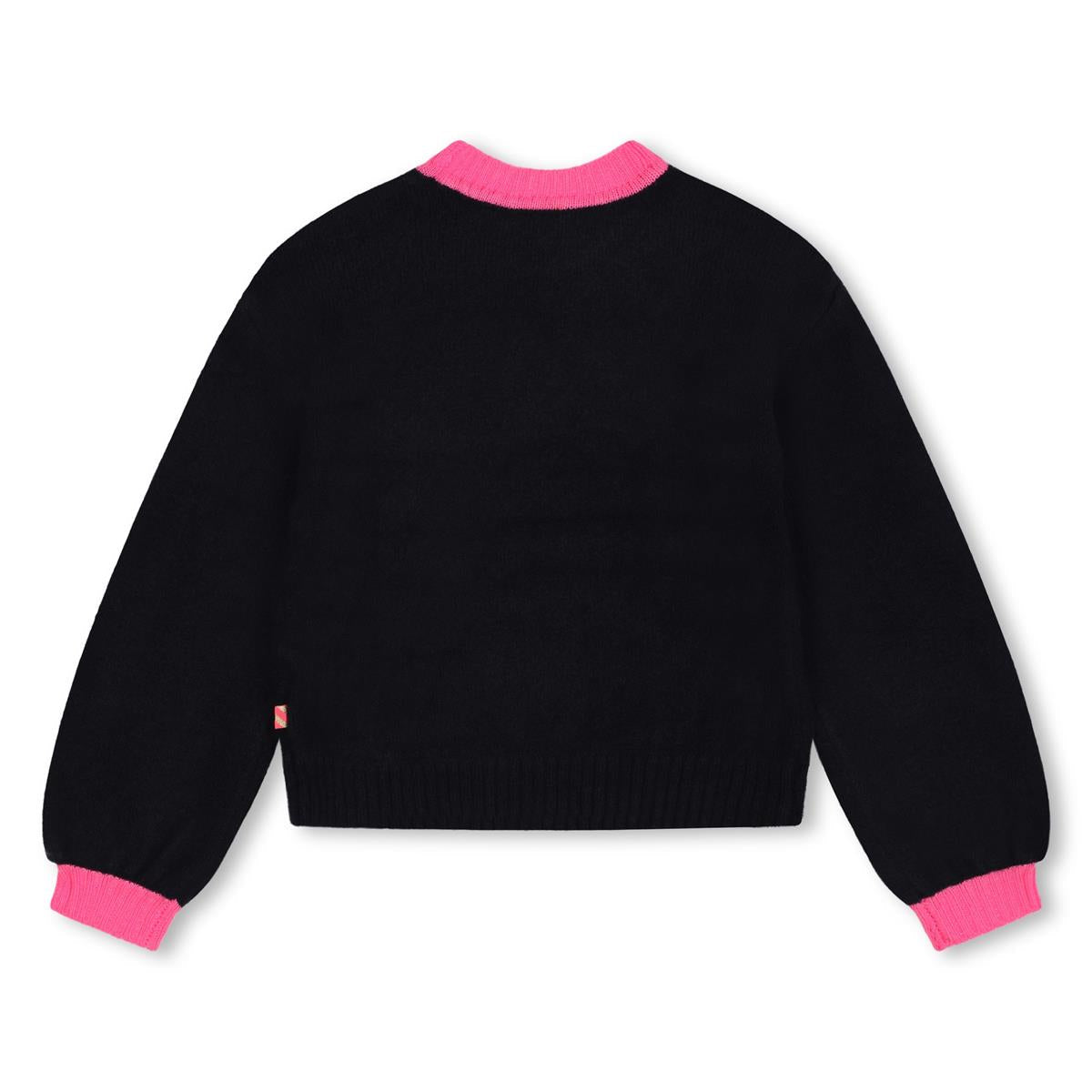 女童深蓝色亮片针织毛衣