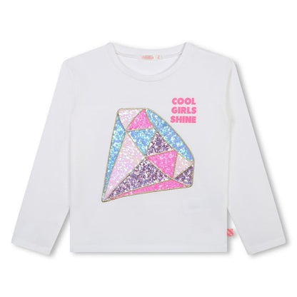 女童白色钻石棉T恤
