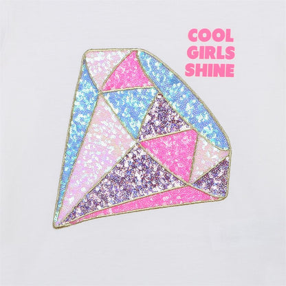 女童白色钻石棉T恤