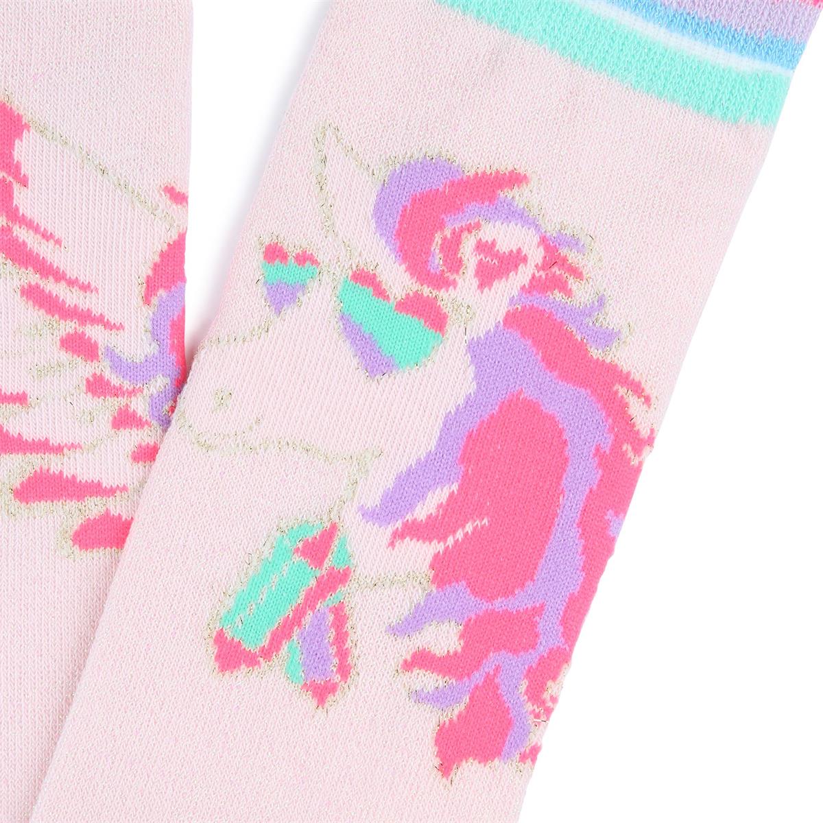 女童粉色棉袜
