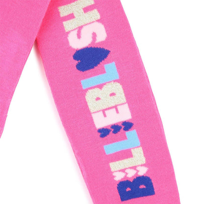 女童粉色棉连裤袜