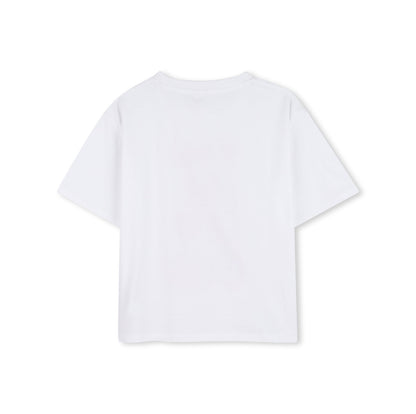 女童白色Logo棉T恤