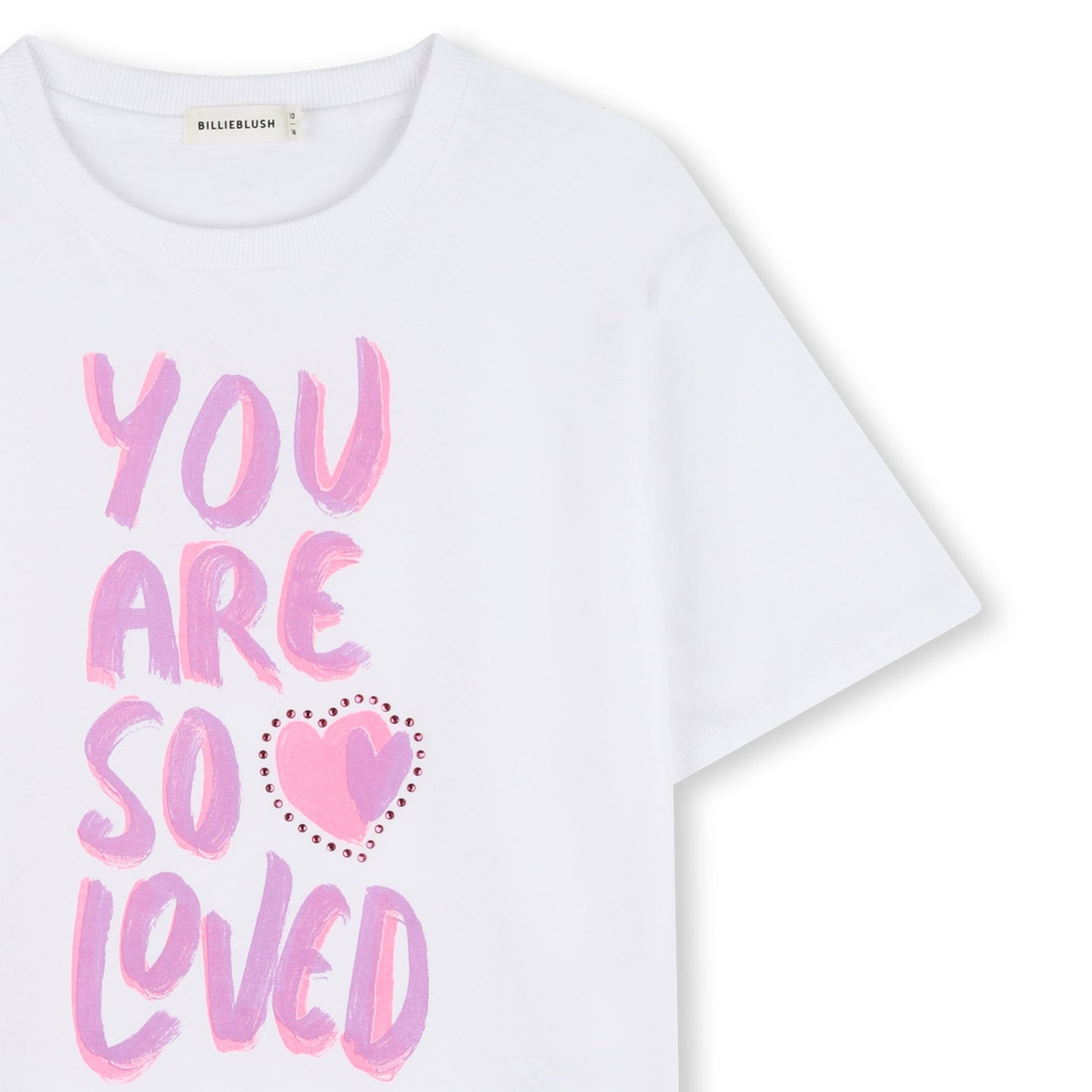 女童白色Logo棉T恤