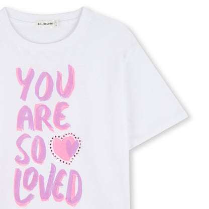 女童白色Logo棉T恤