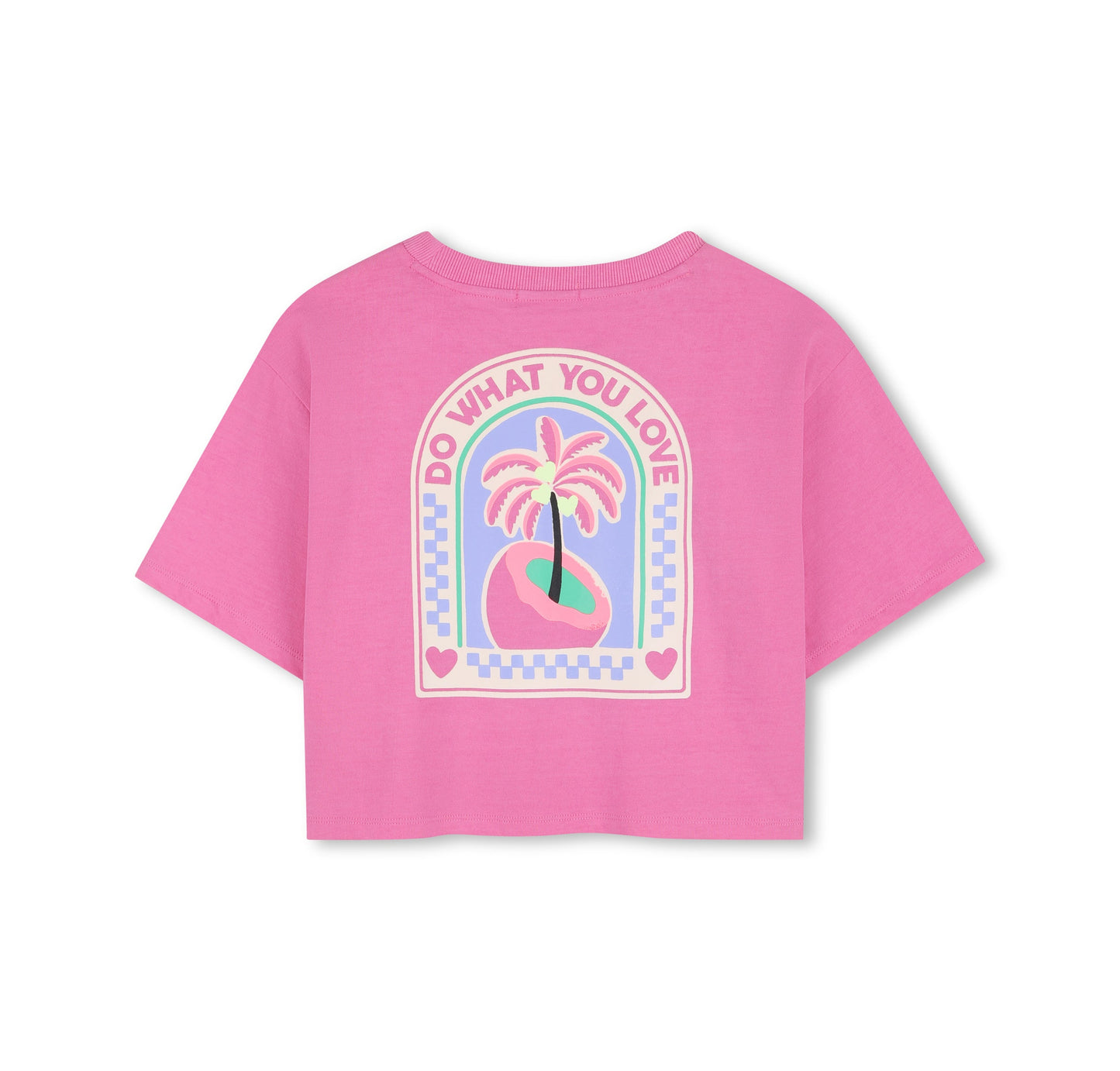 女童粉色印花棉T恤