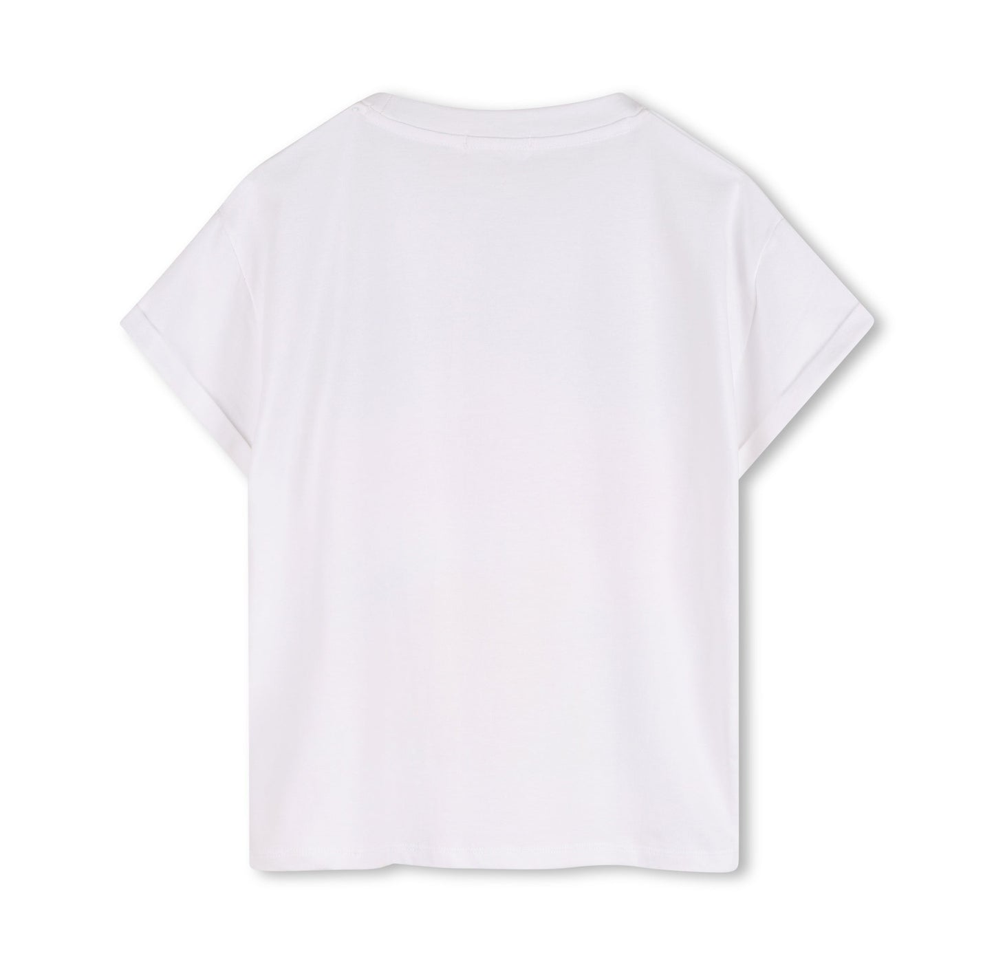 女童白色印花棉T恤