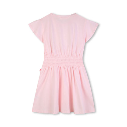 女童浅粉色亮片棉连衣裙