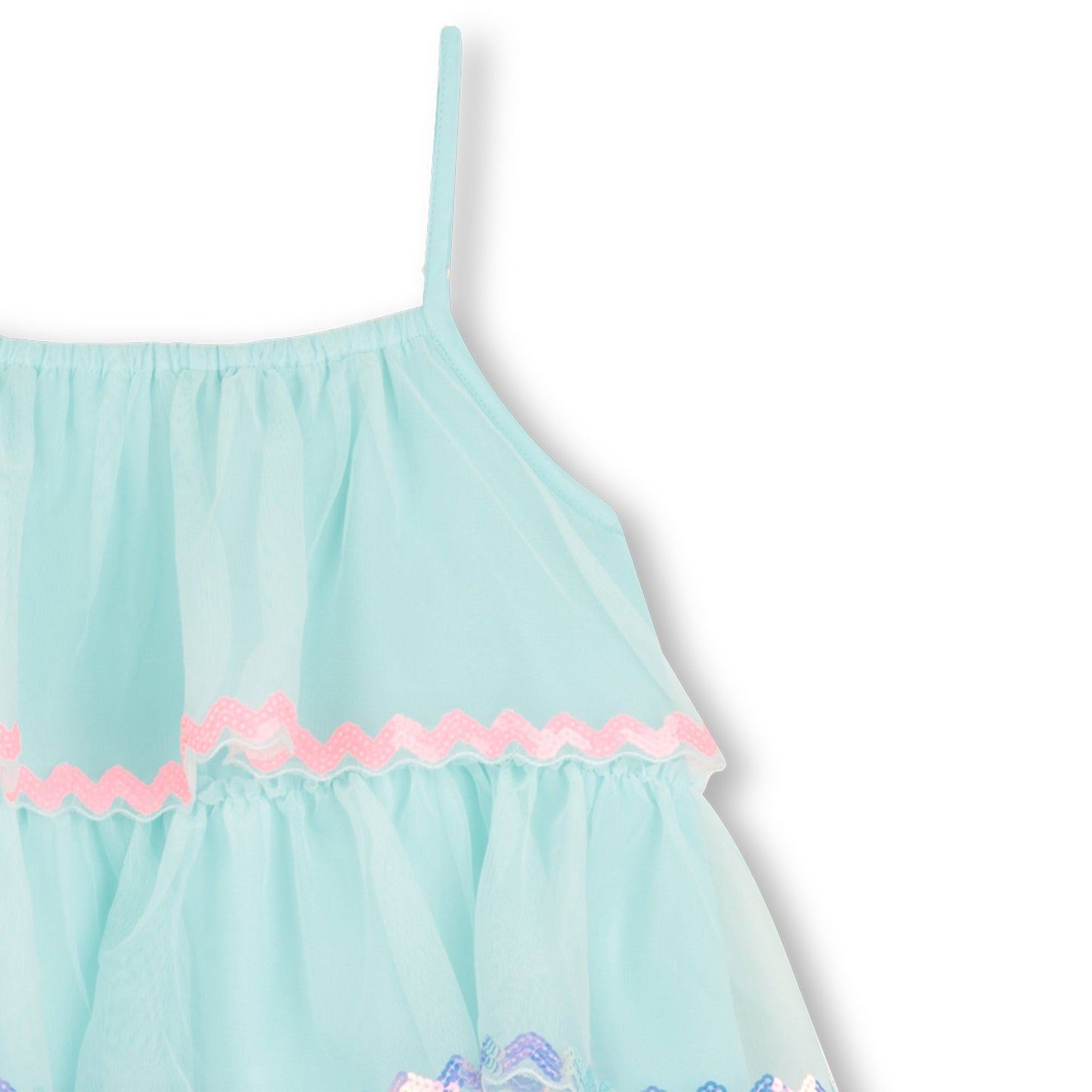 女童浅蓝色吊带连衣裙