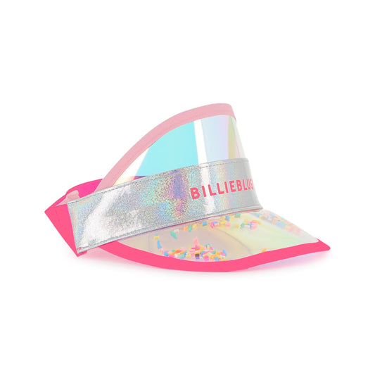 女童银色&粉色透明遮阳帽