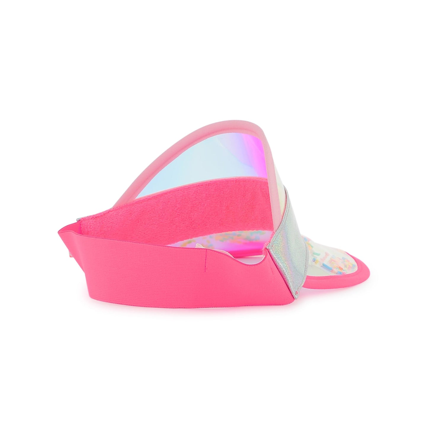 女童银色&粉色透明遮阳帽