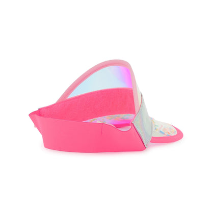 女童银色&粉色透明遮阳帽