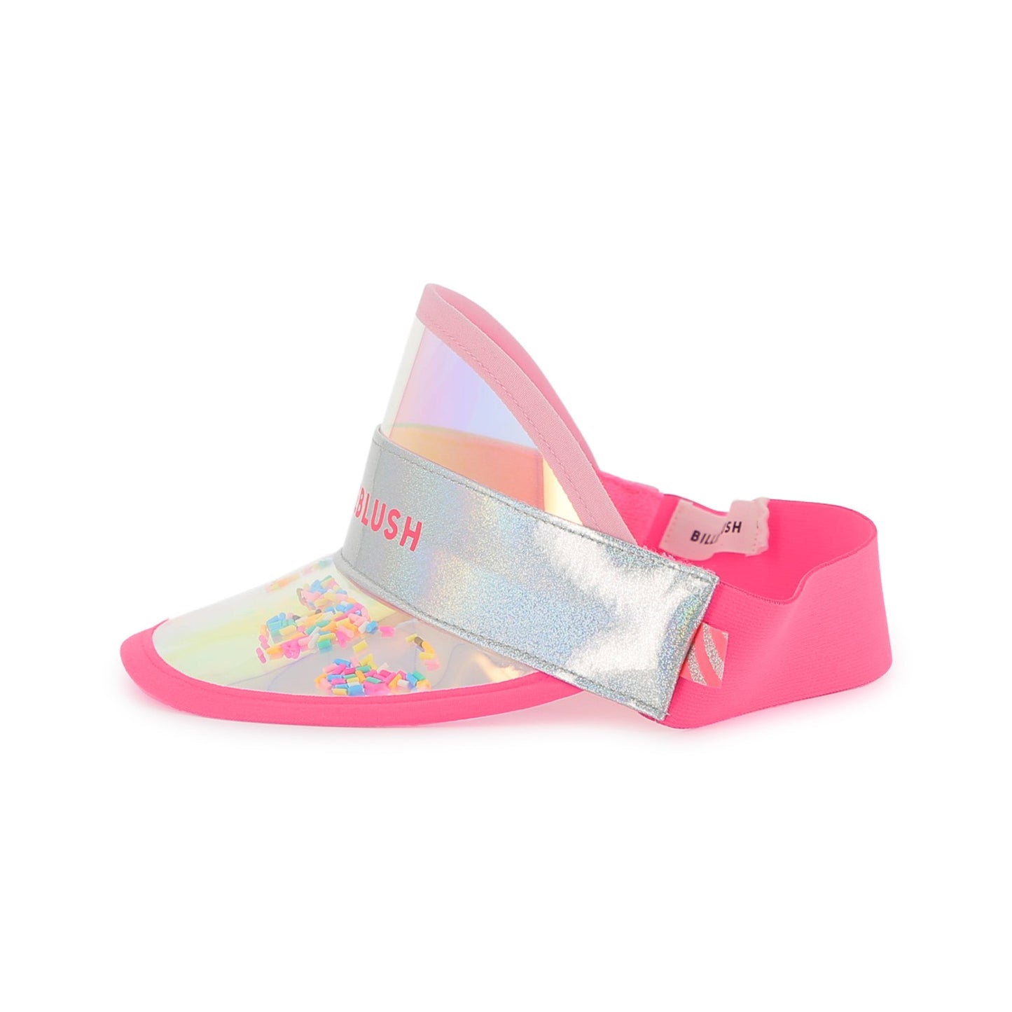 女童银色&粉色透明遮阳帽