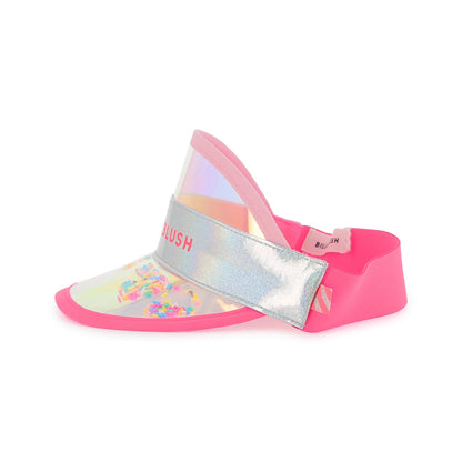 女童银色&粉色透明遮阳帽