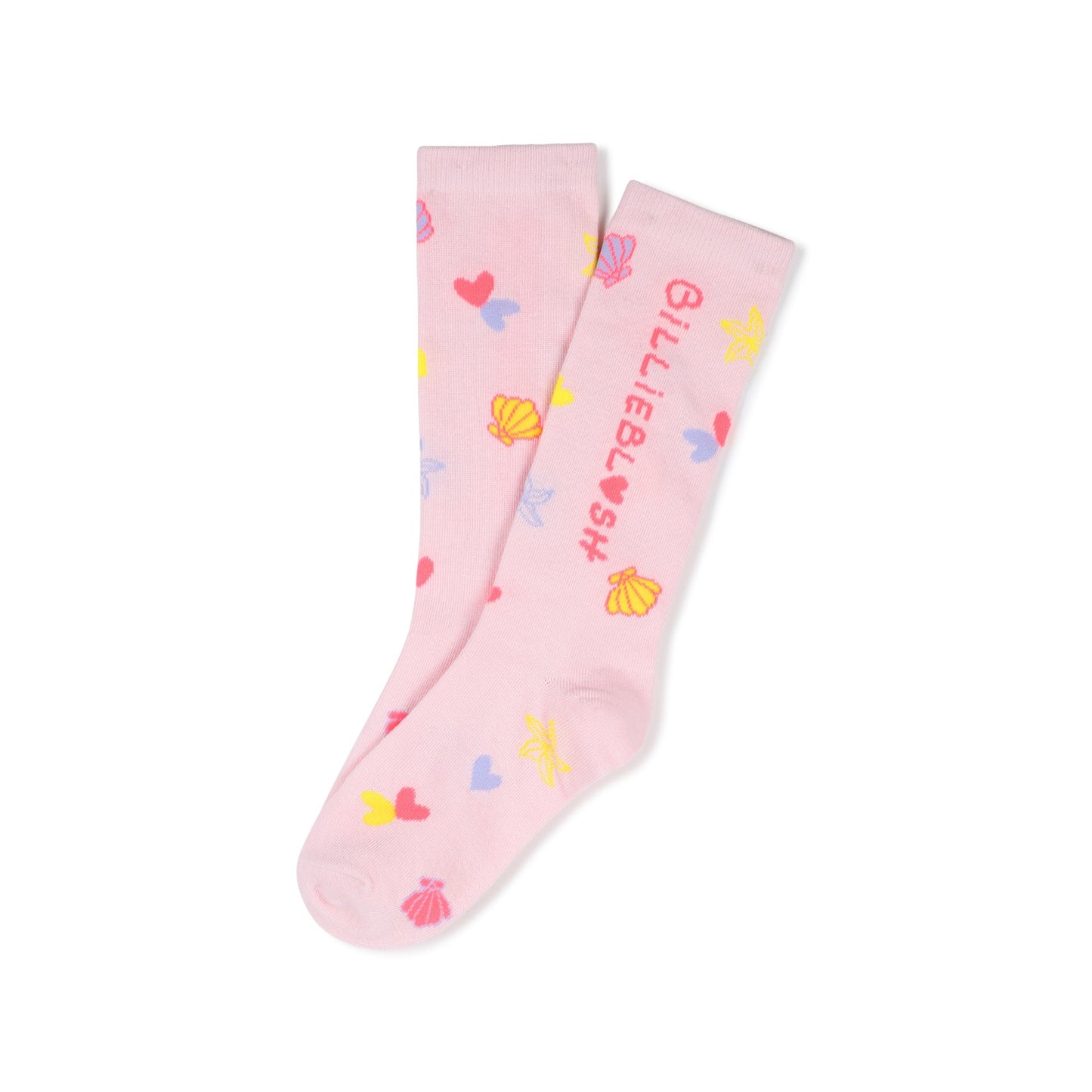 女童浅粉色Logo棉袜