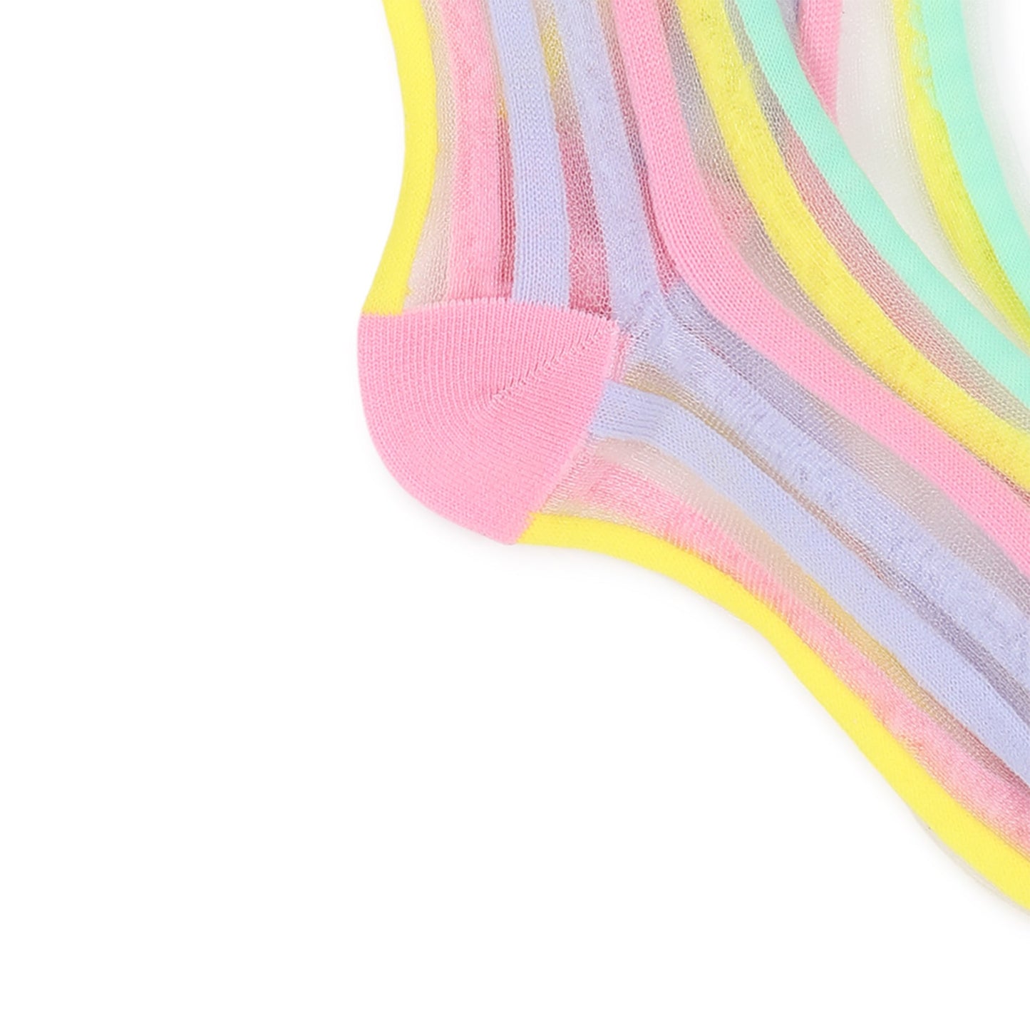 女童彩色条纹薄纱长袜