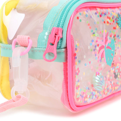 女童浅粉色印花单肩包(17 x 8 x 8cm)