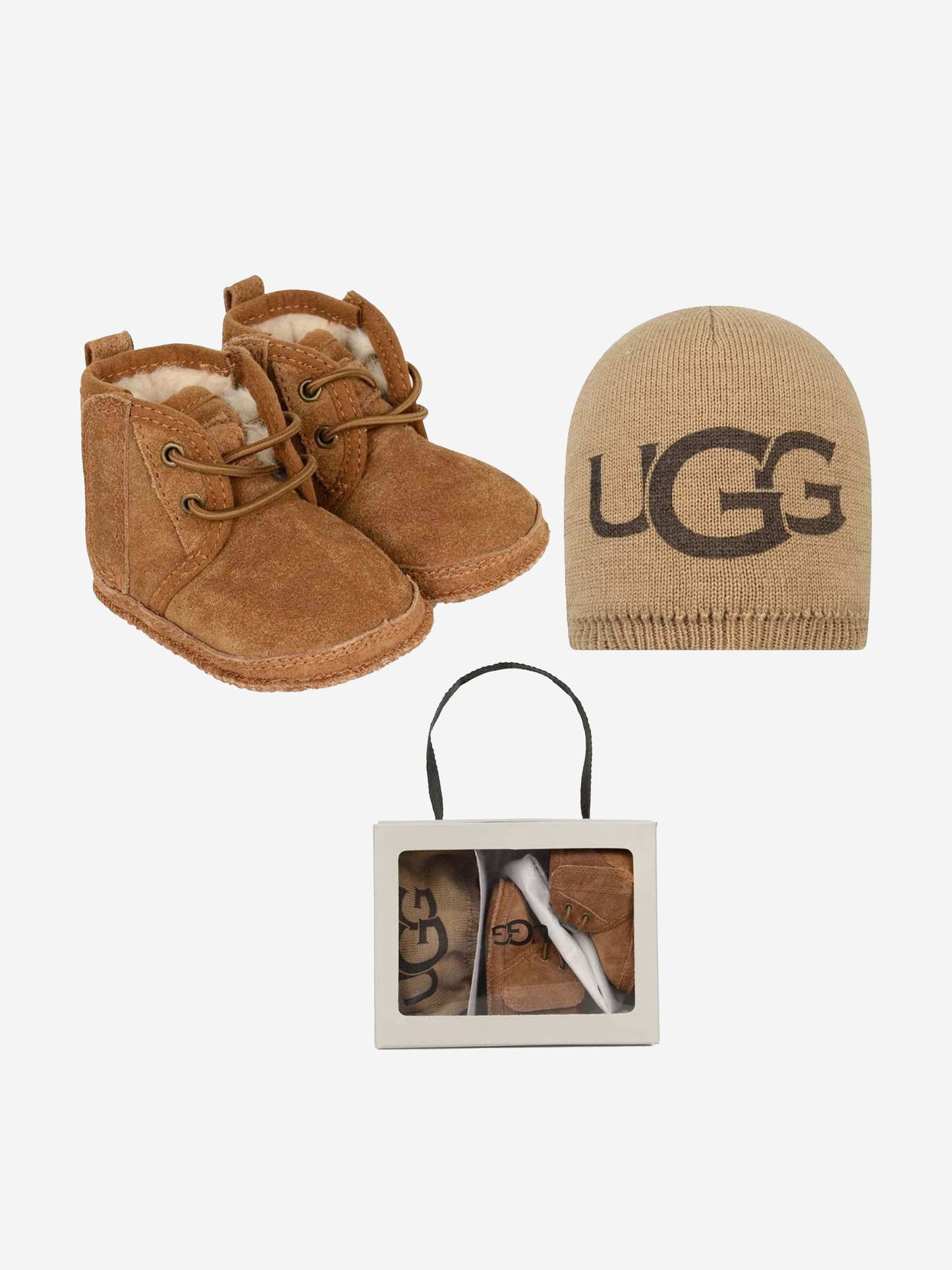 UGG Baby Neumel 短靴和小圆帽礼品套装
