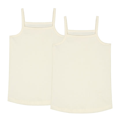 女童白色棉背心套装(2件)