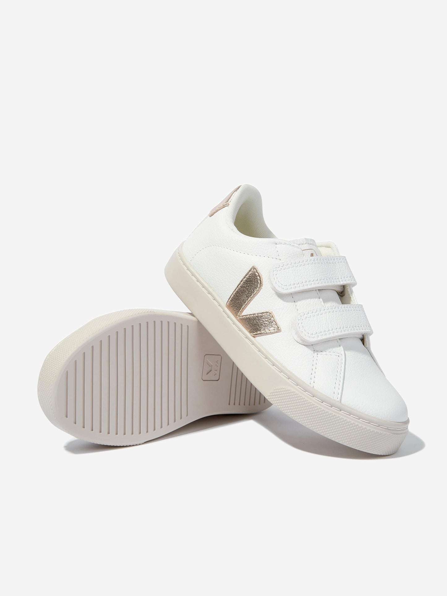 Veja Kids ChromeFree 皮革 Esplar 运动鞋（白色）