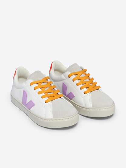 Kids Laces Leather Esplar Trainers in White