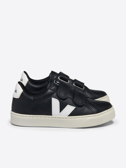 Kids Leather Esplar Trainers in Black