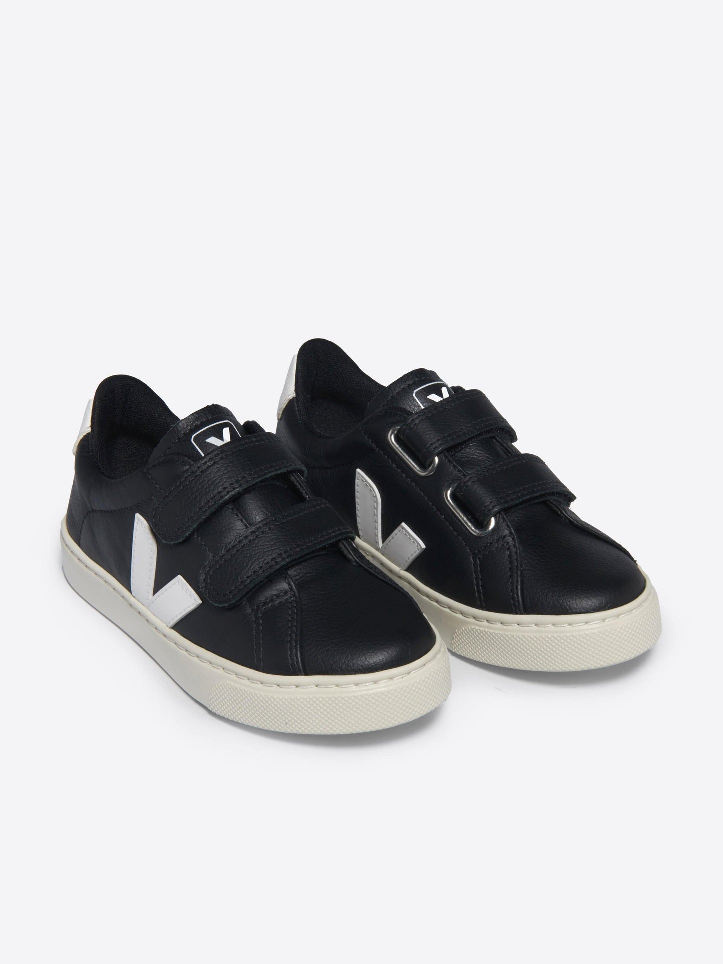 Kids Leather Esplar Trainers in Black