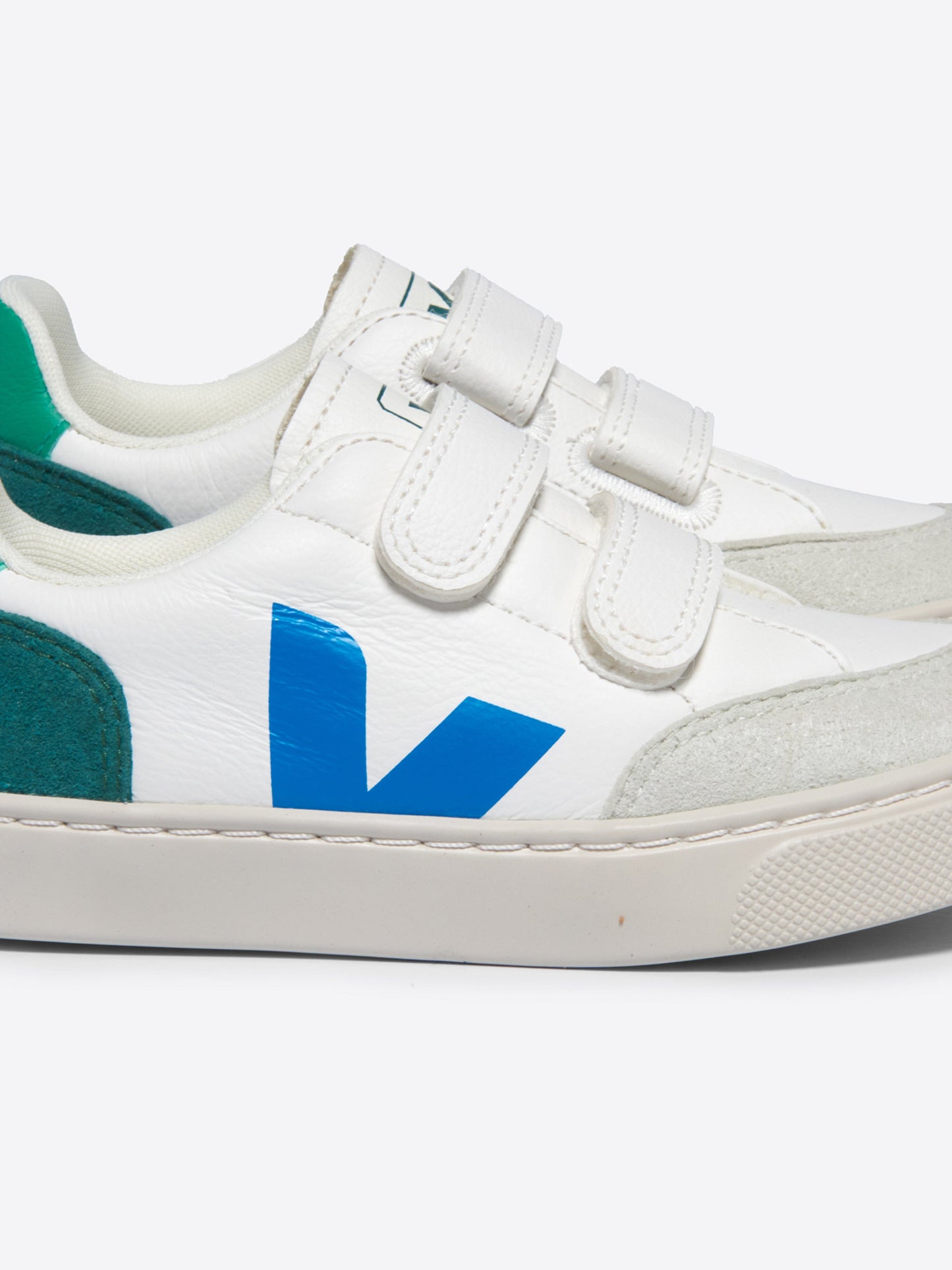 Kids Leather V-12 Trainers in White
