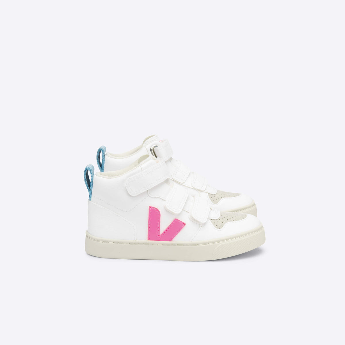 儿童白色"V"高帮板鞋
