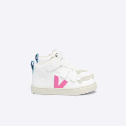儿童白色"V"高帮板鞋