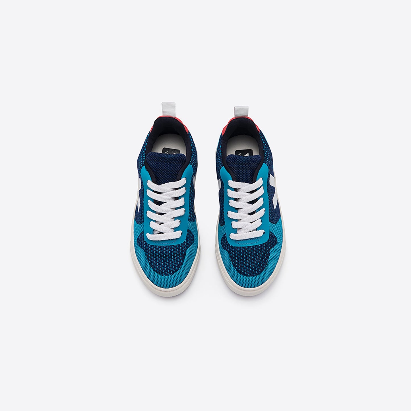 男童蓝色&白色"V"板鞋