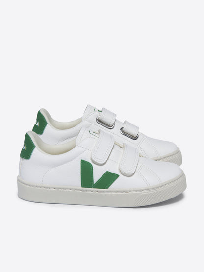 Veja Kids Esplar ChromeFree Leather Trainers in White