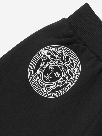 Versace Boys La Greca Logo Shorts in Black