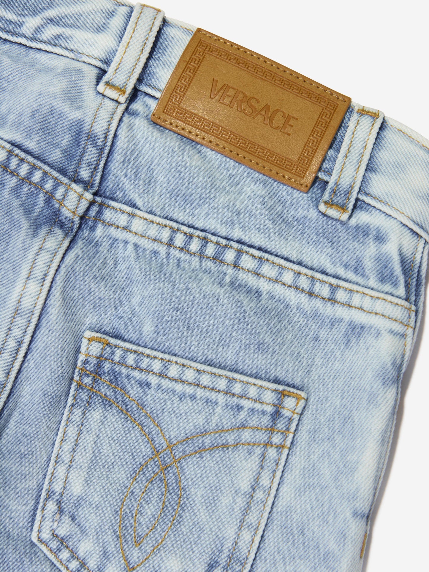 Versace 女童蓝色修身牛仔裤