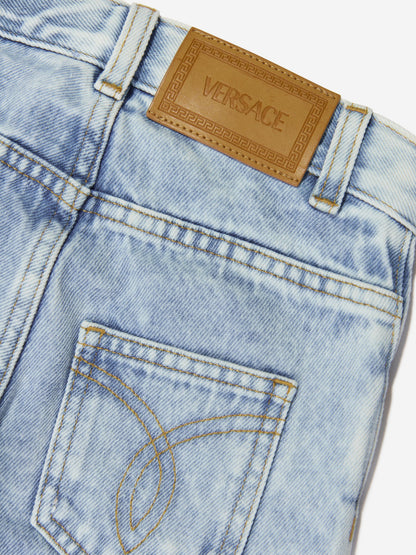 Versace 女童蓝色修身牛仔裤