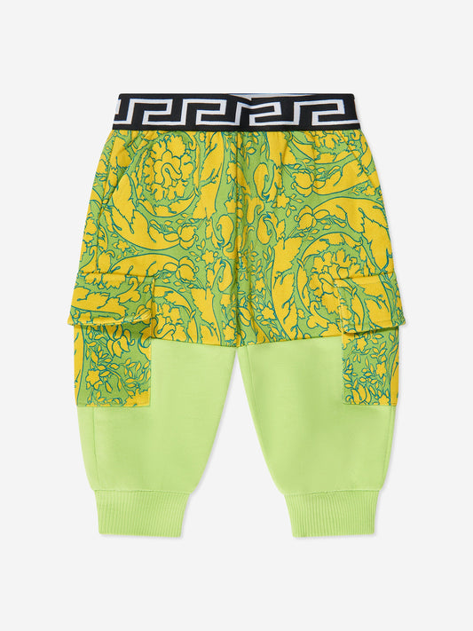 Versace 男婴 Barocco 绿色慢跑裤