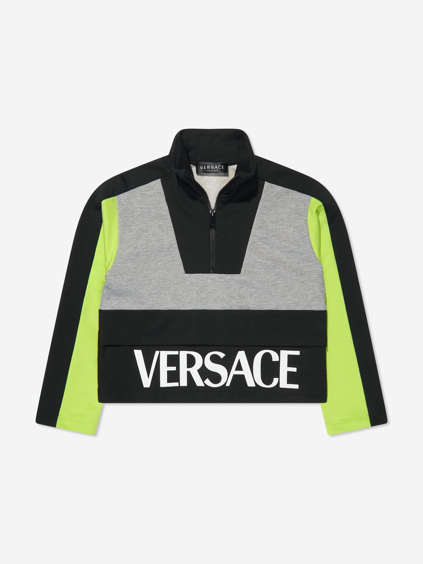 Versace 男童半拉链运动衫（灰色）