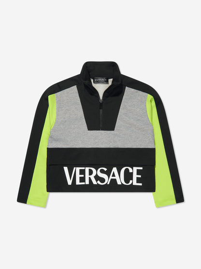 Versace 男童半拉链运动衫（灰色）