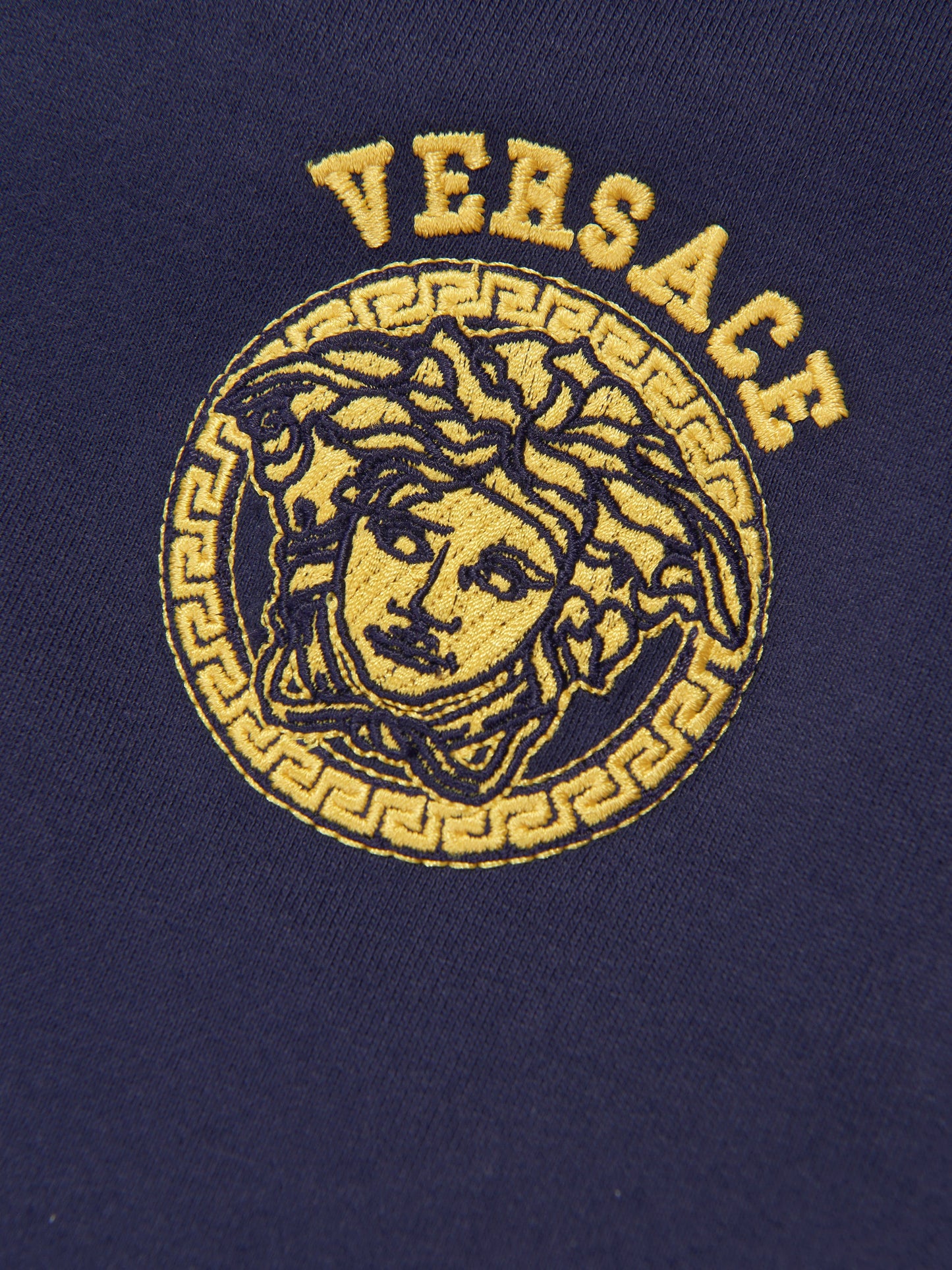 Versace Boys 海军蓝美杜莎徽标连帽衫