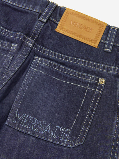 Versace 男童蓝色修身牛仔裤