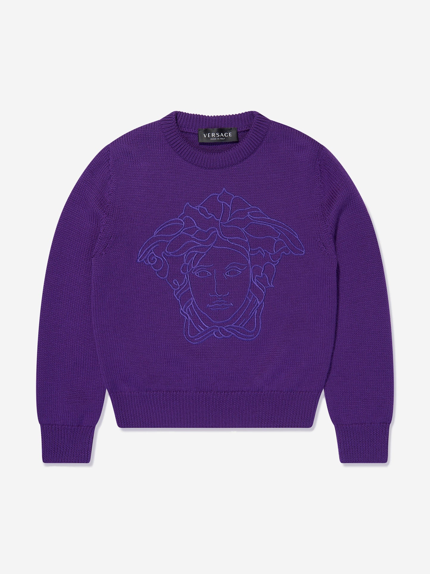 Versace 女童紫色羊毛徽标毛衣