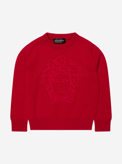 Versace 女童针织美杜莎套衫（红色）