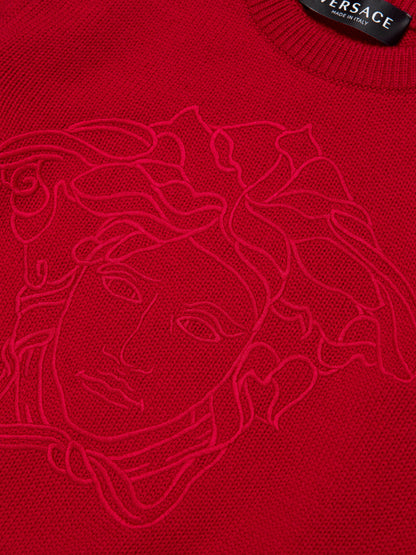 Versace 女童针织美杜莎套衫（红色）