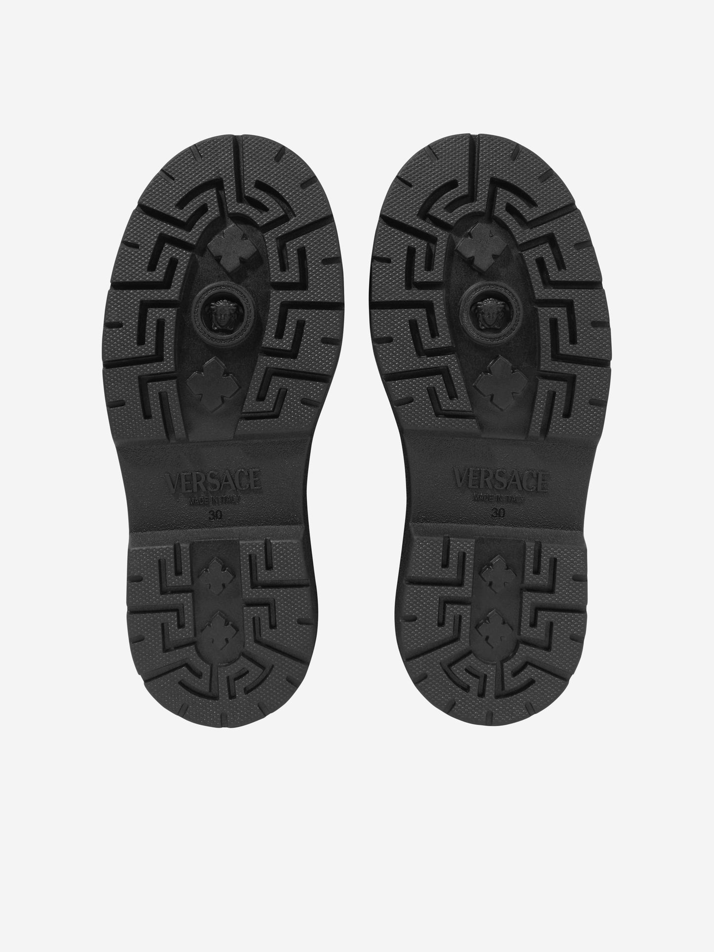 Versace 女童黑色皮革机车靴