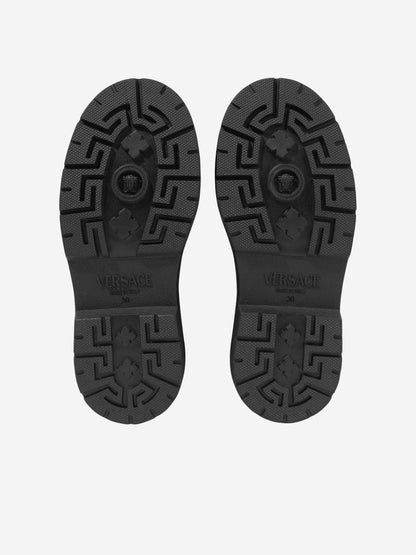 Versace 女童黑色皮革机车靴