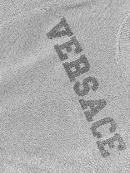Versace 女童银色徽标针织毛衣