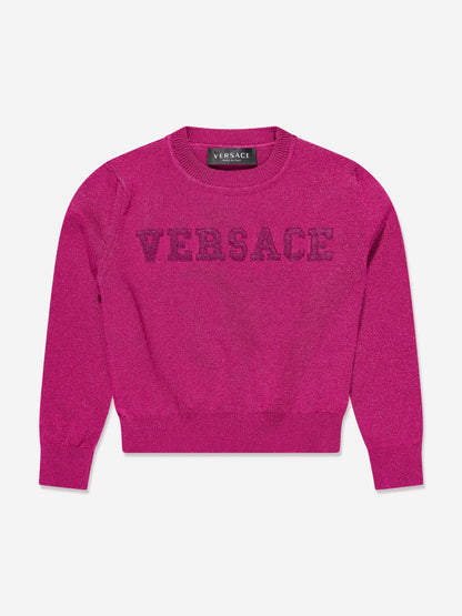 Versace 女童徽标针织毛衣（粉色）