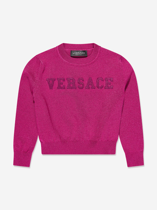 Versace 女童徽标针织毛衣（粉色）