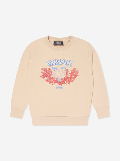 Versace Boys 米色徽标运动衫